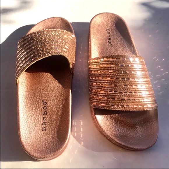 gold bling slides